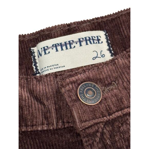 NWT Free People Risk Taker Corduroy Straight Jeans in Chocolate Truffle - Picture 6 of 15